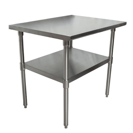 Stainless Steel Work Table With Stainless Steel Undershelf 30Wx24D